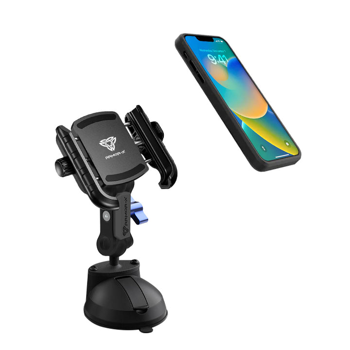 ARMOR-X Glass Suction Cup Universal Mount for phone, free to rotate your device with full 360 degrees to get the best view.