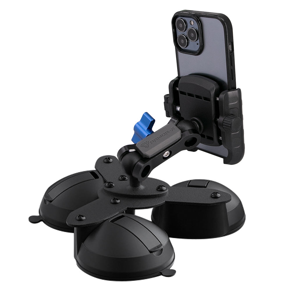 ARMOR-X Glass Triple Suction Cup Universal Mount for phone.