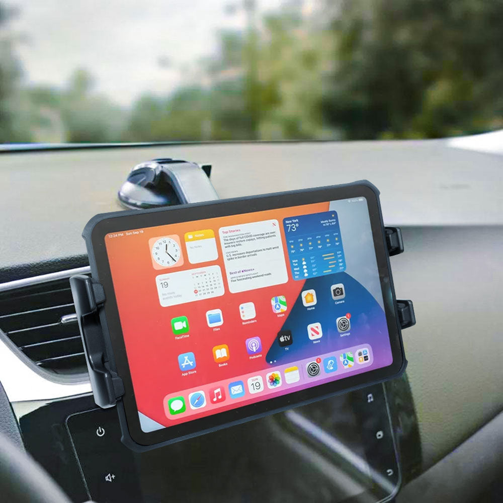 ARMOR-X Car Dashboard Suction Mount. Made from new upgraded suction cups, which provide stronger grip. It will stay in place better and is friendly to your tablet on bumpy roads during emergency braking and sharp turns. 