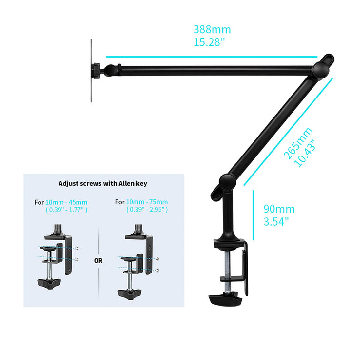 VES-X141 | Aluminium Adjustable Arm Clamp VESA Mount | Design for Tablet