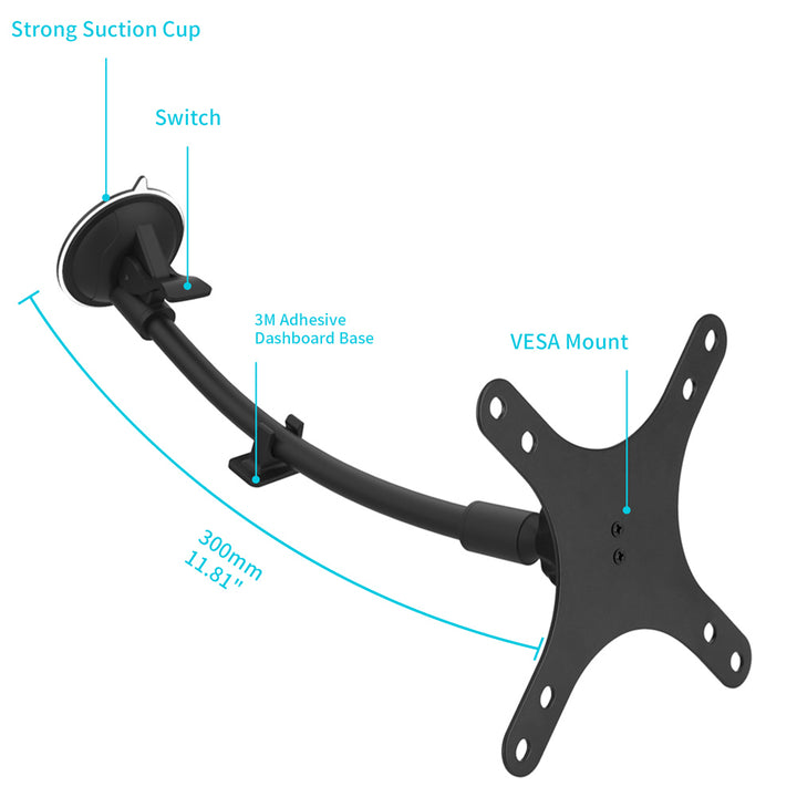 VES-X93 | Flexi Arm Suction Cup Mount VESA Mount | Design for Tablet