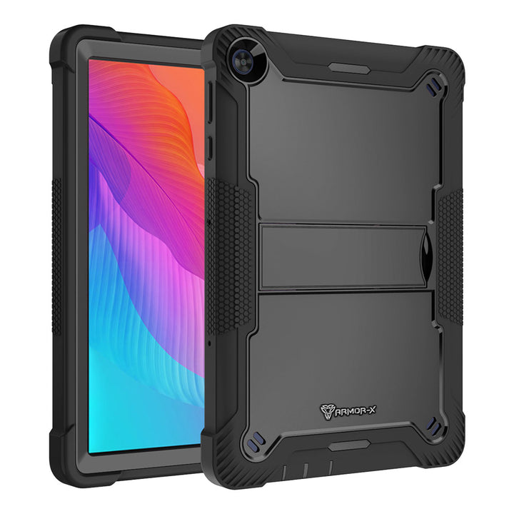ARMOR-X Huawei MatePad T 10 9.7" / MatePad T 10S 10.1" shockproof case, impact protection cover with kick stand. Rugged case with kick stand. Hand free typing, drawing, video watching.
