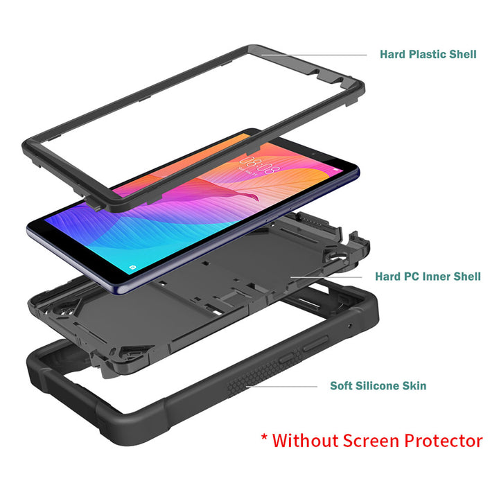 ARMOR-X Huawei MatePad T8 8.0 shockproof case, impact protection cover with kick stand. Rugged case with kick stand. Ultra 3 layers impact resistant design.