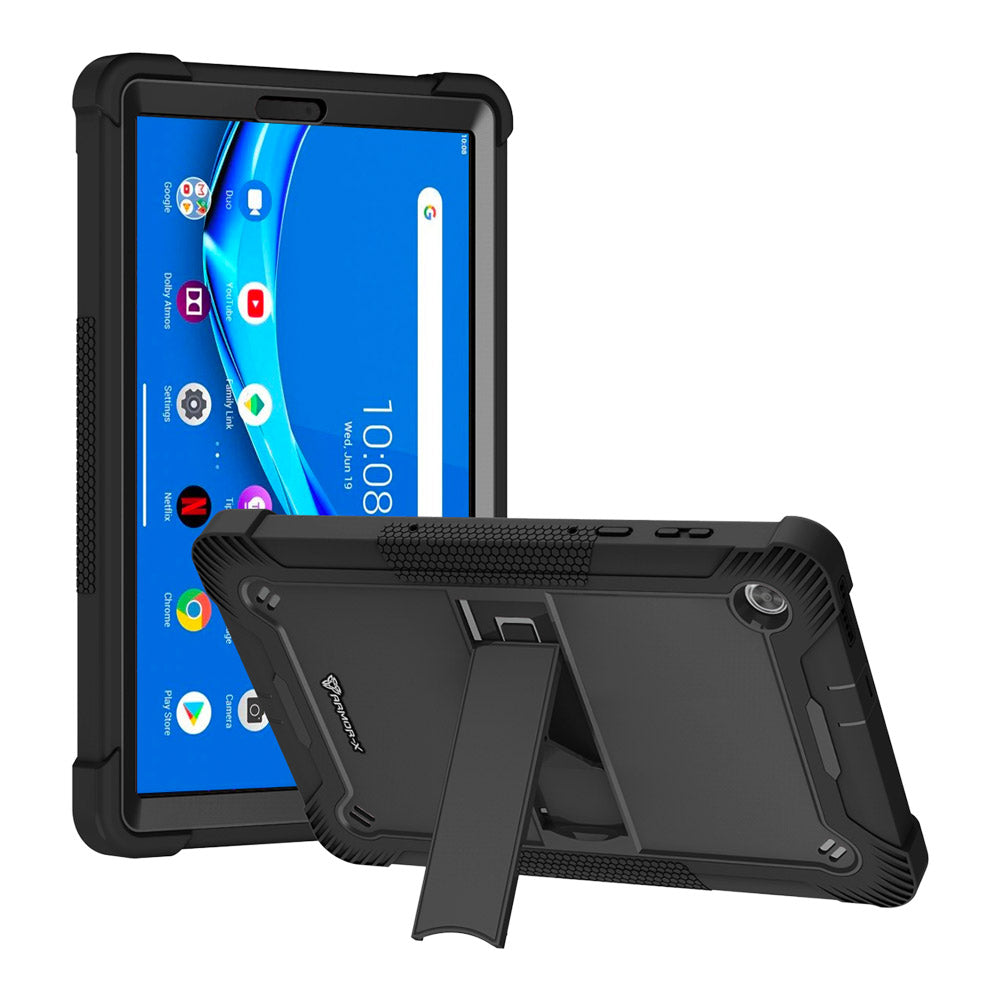 ARMOR-X Lenovo Tab M10 Plus TB-X606 shockproof case, impact protection cover. Rugged case with kick stand.