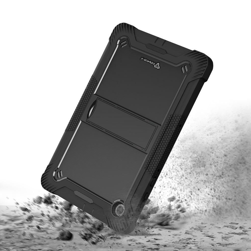 ARMOR-X Lenovo Tab M10 Plus TB-X606 shockproof case, impact protection cover with kick stand. Rugged protective case with the best dropproof protection.