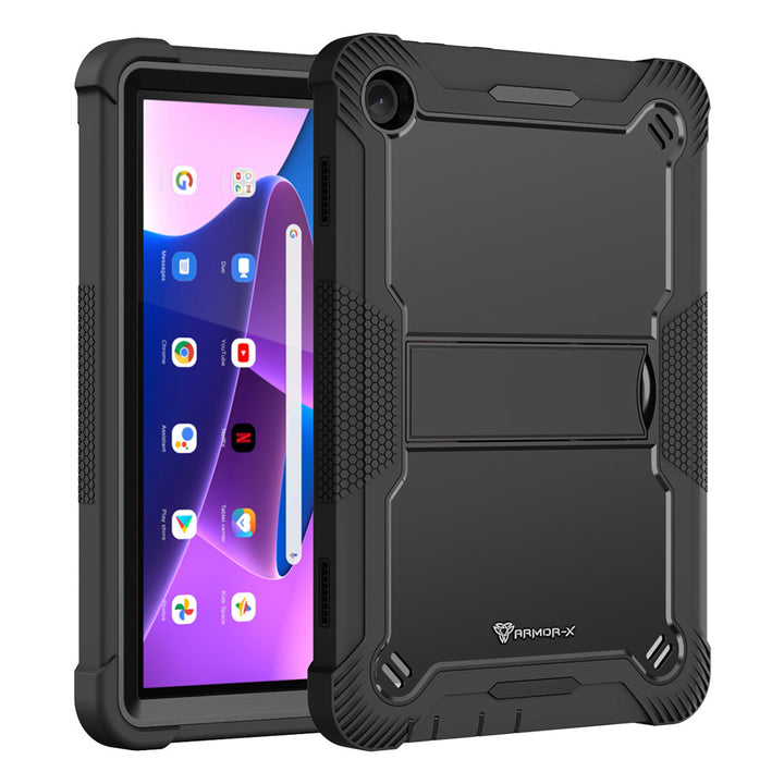 ARMOR-X Lenovo Tab M10 ( Gen3 ) TB328 shockproof case, impact protection cover with kick stand. Rugged case with kick stand. Hand free typing, drawing, video watching.