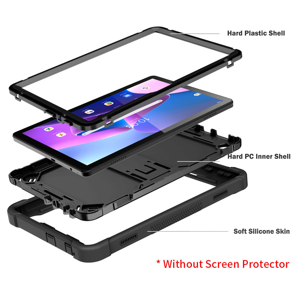 ARMOR-X Lenovo Tab M10 ( Gen3 ) TB328 shockproof case, impact protection cover with kick stand. Rugged case with kick stand. Ultra 3 layers impact resistant design.