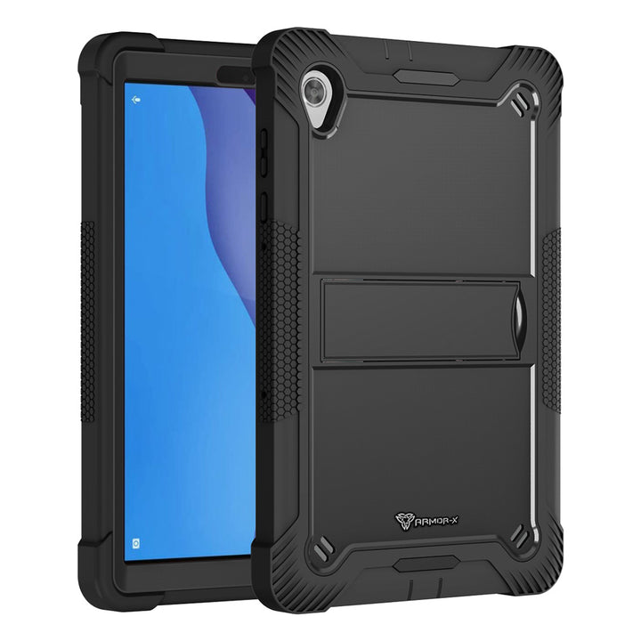 ARMOR-X Lenovo Tab M10 HD (2nd Gen) TB-X306F shockproof case, impact protection cover with kick stand. Rugged case with kick stand. Hand free typing, drawing, video watching.