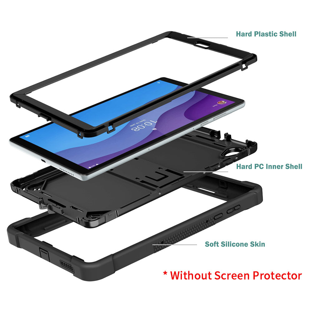 ARMOR-X Lenovo Tab M10 HD (2nd Gen) TB-X306F shockproof case, impact protection cover with kick stand. Rugged case with kick stand. Ultra 3 layers impact resistant design.