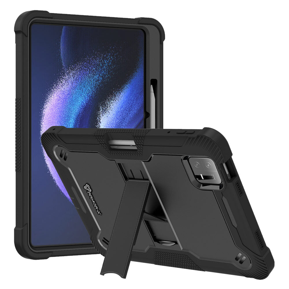 ARMOR-X Xiaomi Pad 6 / 6 Pro shockproof case, impact protection cover. Rugged case with kick stand.