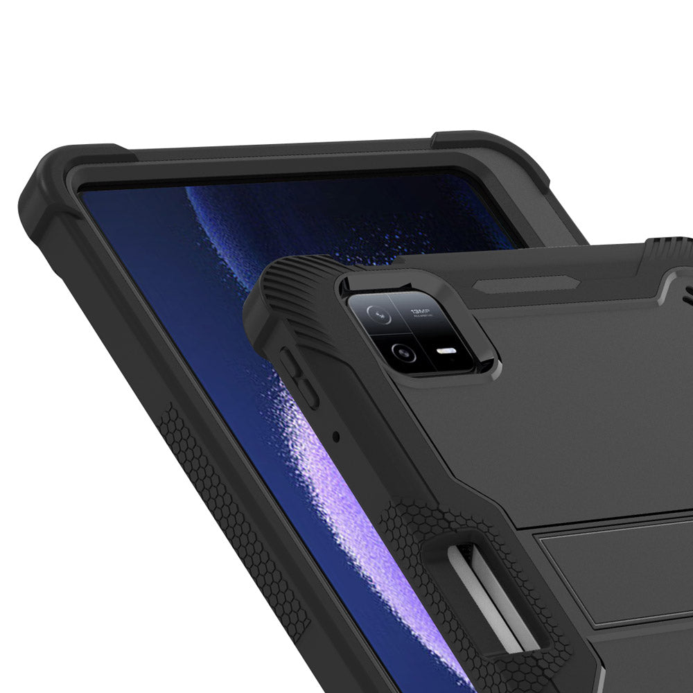 ARMOR-X Xiaomi Pad 6 / 6 Pro shockproof case, impact protection cover with kick stand. Rugged case with kick stand. Hand free typing, drawing, video watching.