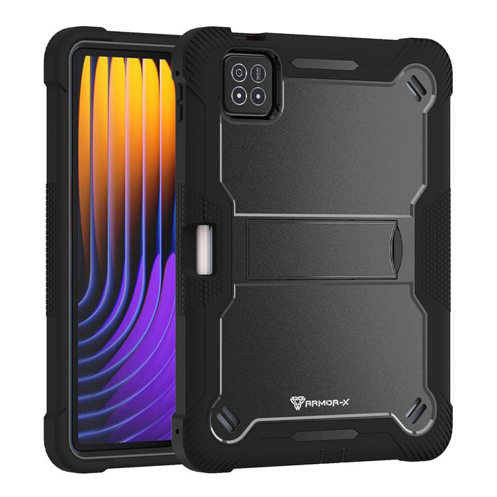 ARMOR-X Xiaomi Pad 7 / 7 Pro shockproof case, impact protection cover with kick stand. Rugged case with kick stand. Hand free typing, drawing, video watching.