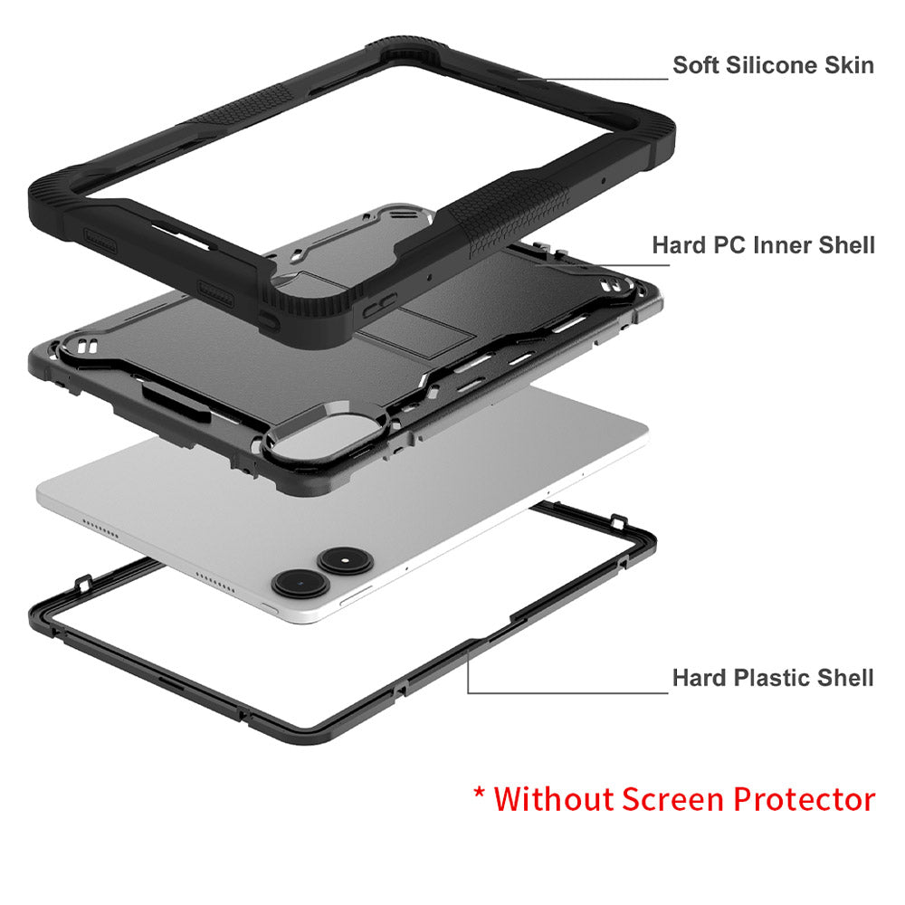 ARMOR-X Xiaomi Redmi Pad Pro shockproof case, impact protection cover with kick stand. Rugged case with kick stand. Ultra 3 layers impact resistant design.