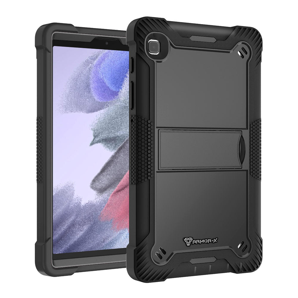 ARMOR-X Samsung Galaxy Tab A7 Lite SM-T225 / SM-T220 / SM-T225N / SM-T227U shockproof case, impact protection cover with kick stand. Rugged case with kick stand. Hand free typing, drawing, video watching.