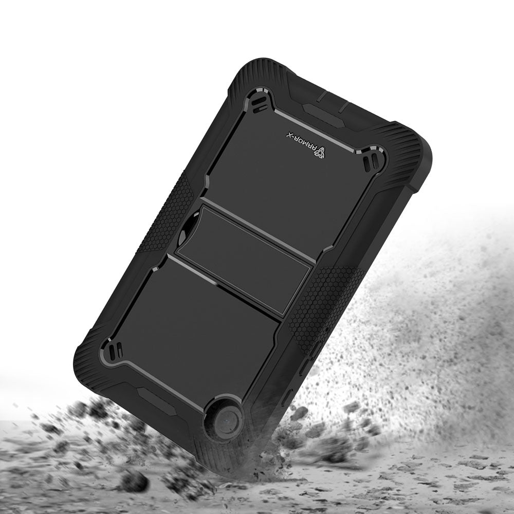 ARMOR-X Samsung Galaxy Tab A9 SM-X110 / SM-X115 shockproof case, impact protection cover with kick stand. Rugged protective case with the best dropproof protection.