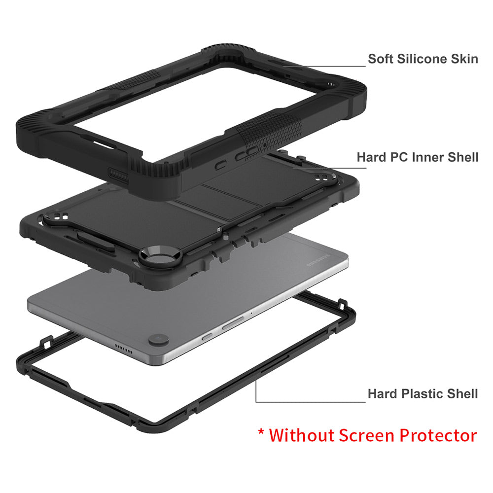 ARMOR-X Samsung Galaxy Tab A11 ( 8.7" ) SM-X133 / SM-X135 shockproof case, impact protection cover with kick stand. Rugged case with kick stand. Ultra 3 layers impact resistant design.