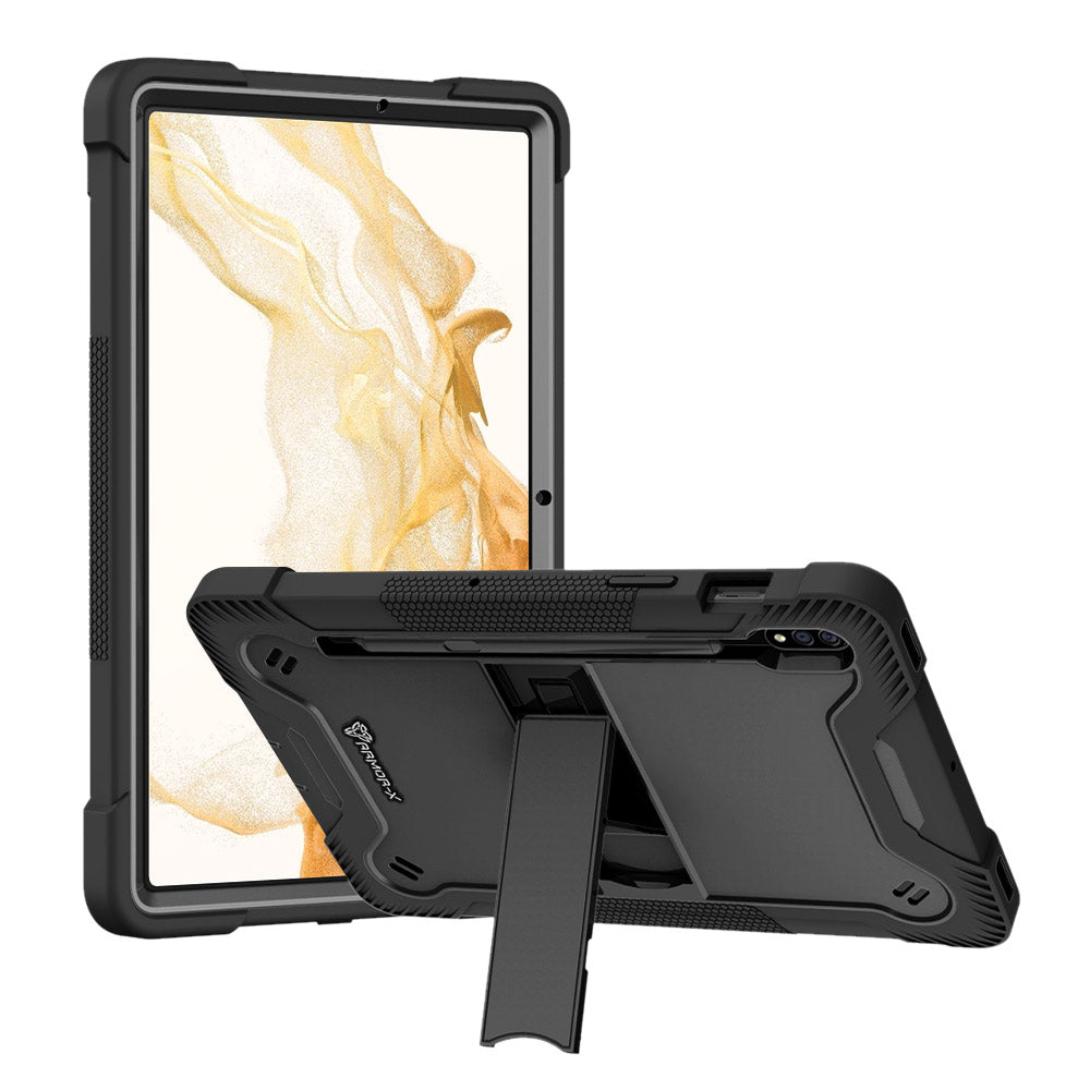 ARMOR-X Samsung Galaxy Tab S7 SM-T870 / SM-T875 / SM-T876B shockproof case, impact protection cover. Rugged case with kick stand.