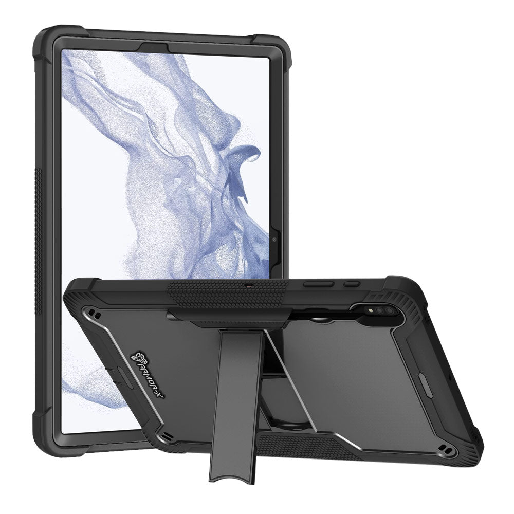 ARMOR-X Samsung Galaxy Tab S7 FE SM-T730 / T733 / T736B / T735NZ shockproof case, impact protection cover. Rugged case with kick stand.