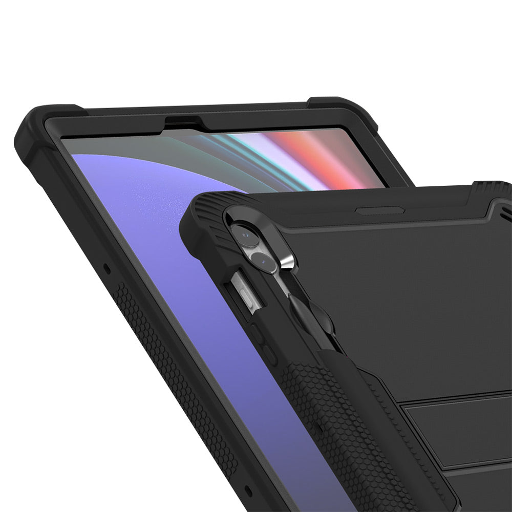 ARMOR-X Samsung Galaxy Tab S9+ S9 Plus SM-X810 / X816 shockproof case, impact protection cover with kick stand. Rugged case with kick stand. Hand free typing, drawing, video watching.