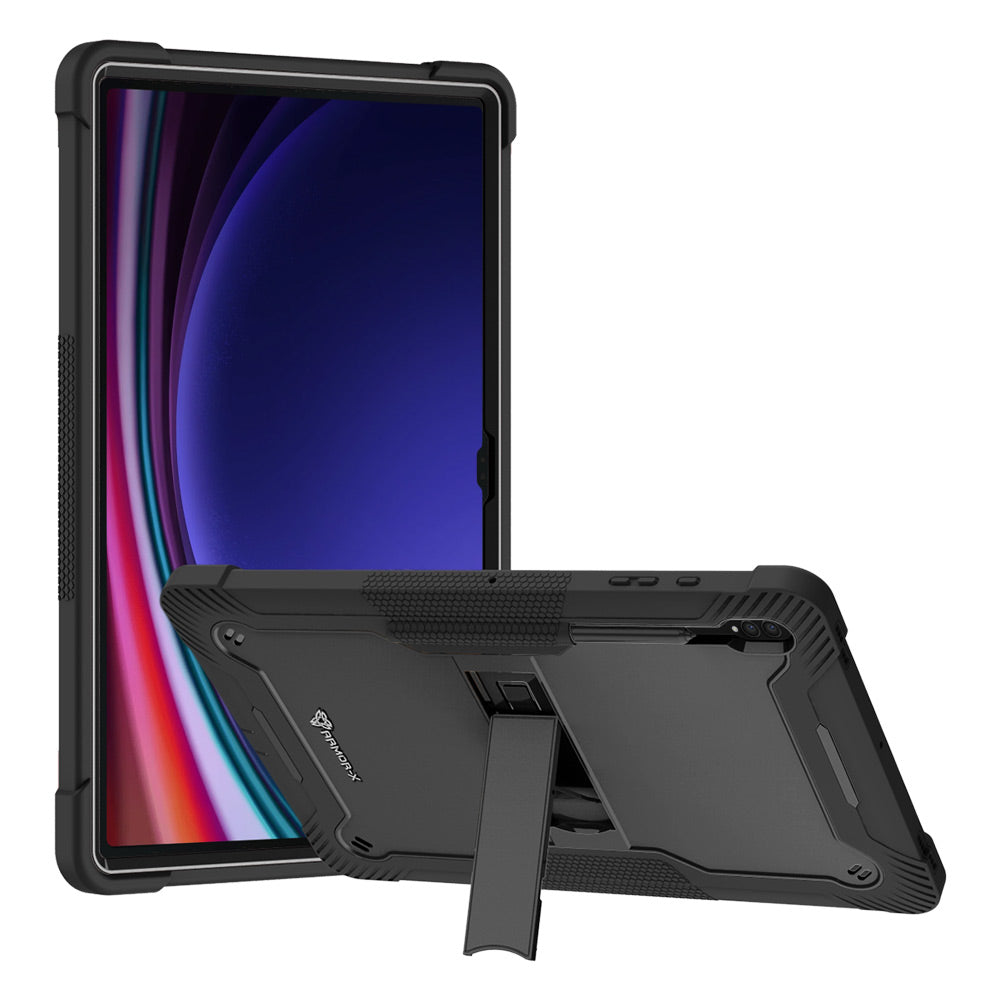 ARMOR-X Samsung Galaxy Tab S9 Ultra SM-X910 / X916 shockproof case, impact protection cover. Rugged case with kick stand.
