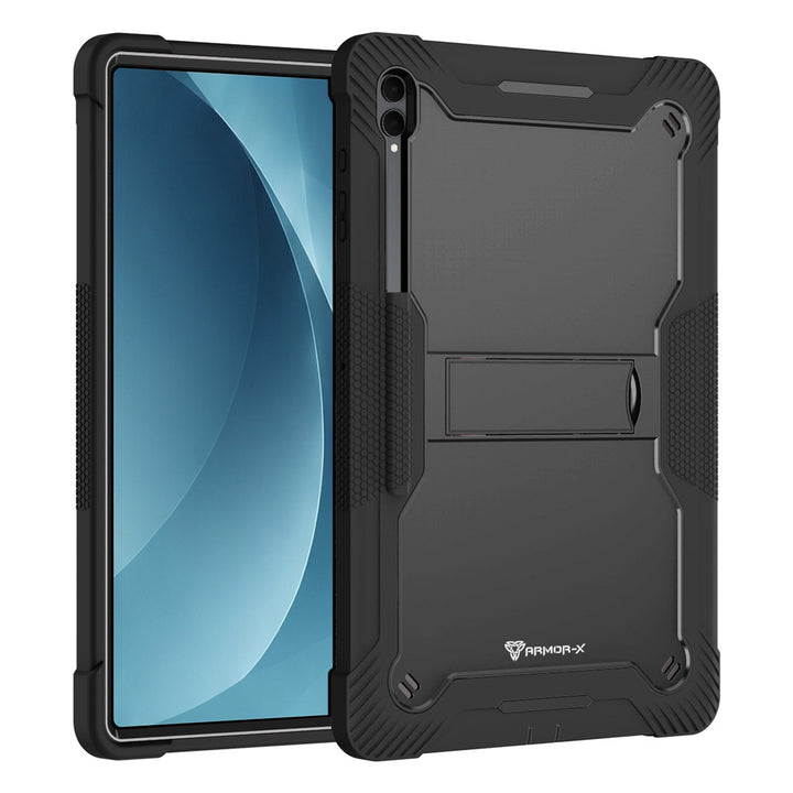 ARMOR-X Samsung Galaxy Tab S12 Ultra SM-X940 / X946 shockproof case, impact protection cover with kick stand. Rugged case with kick stand. Hand free typing, drawing, video watching.