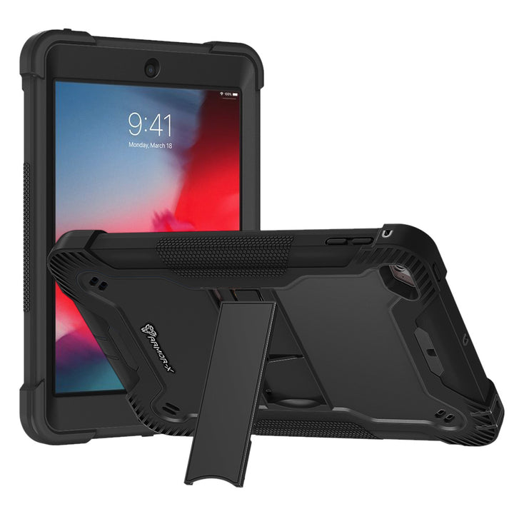 ARMOR-X iPad mini 5 / mini 4 shockproof case, impact protection cover. Rugged case with kick stand.