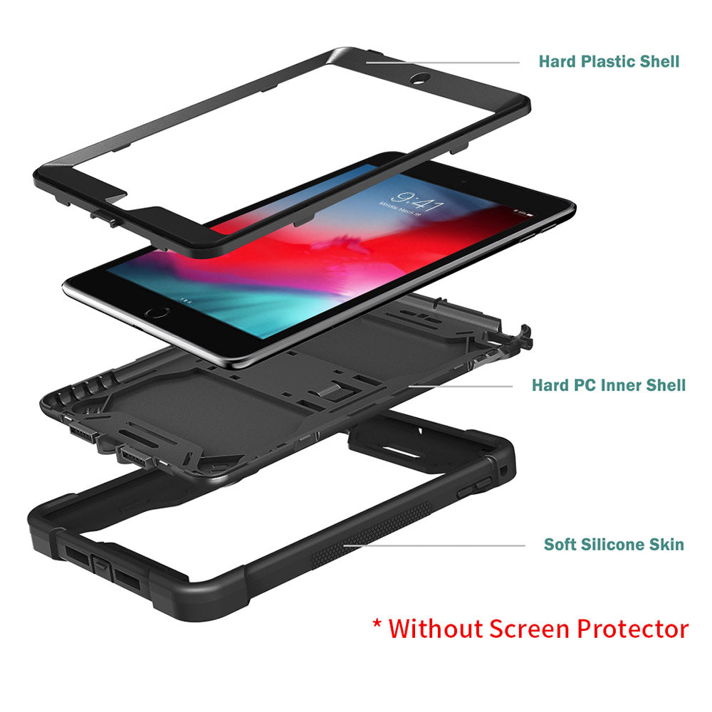 ARMOR-X iPad mini 5 / mini 4 shockproof case, impact protection cover with kick stand. Rugged case with kick stand. Ultra 3 layers impact resistant design.