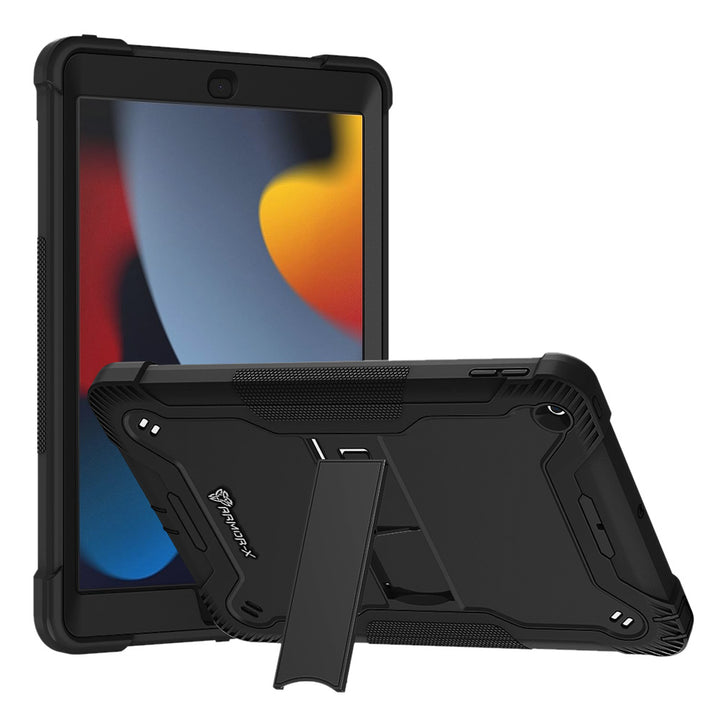 ARMOR-X iPad 10.2 (7th & 8th & 9th Gen.) 2019 / 2020 / 2021 shockproof case, impact protection cover. Rugged case with kick stand.