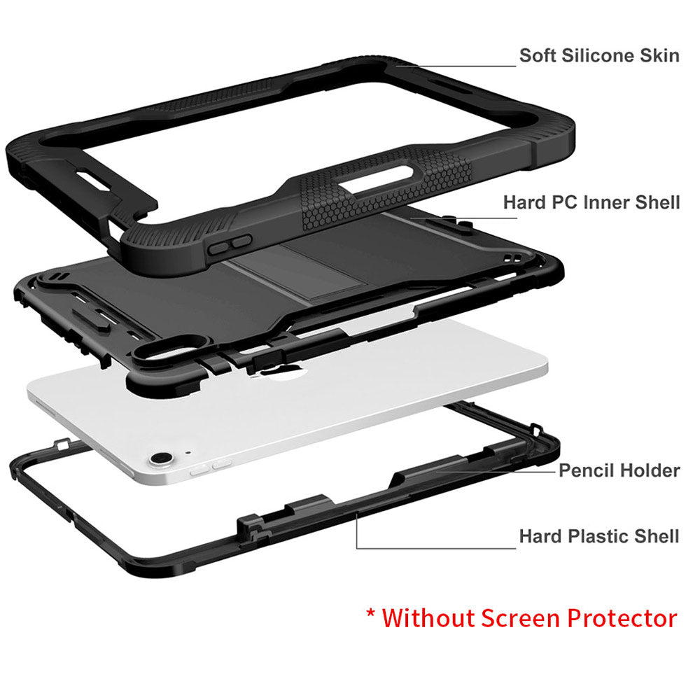 ARMOR-X iPad 10.9 (10th Gen.) shockproof case, impact protection cover with kick stand. Rugged case with kick stand. Ultra 3 layers impact resistant design.