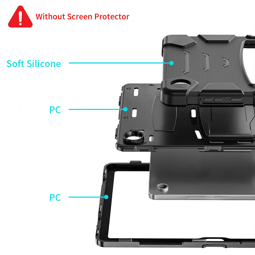 ARMOR-X Samsung Galaxy Tab A11+ A11 Plus ( 11" ) SM-X230 / SM-X235 / SM-X236 shockproof case, impact protection cover with kick stand. Rugged case with kick stand. Ultra 3 layers impact resistant design.