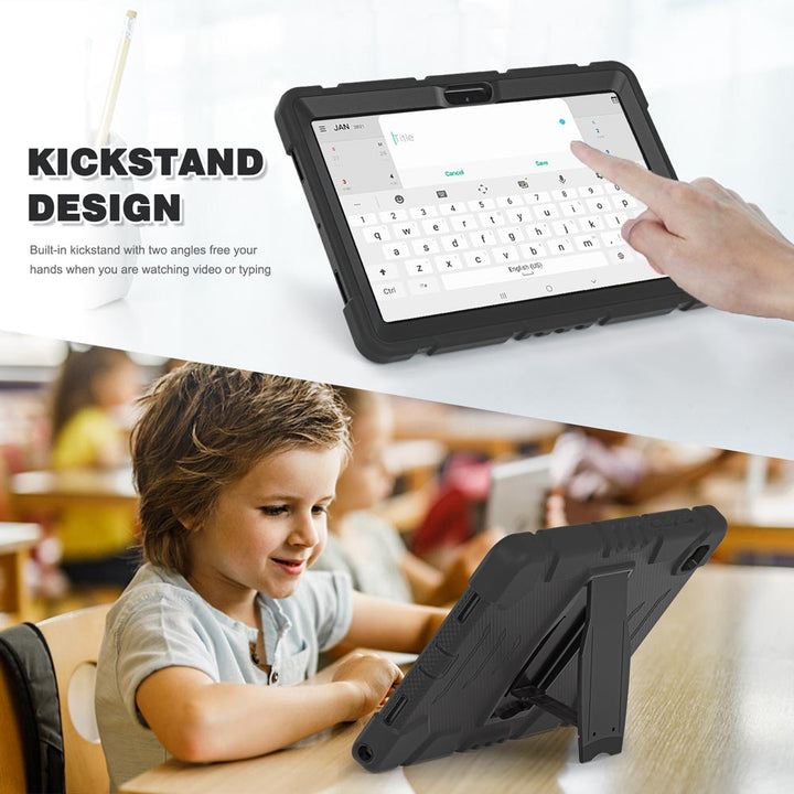 ARMOR-X Samsung Galaxy Tab A11+ A11 Plus ( 11" ) SM-X230 / SM-X235 / SM-X236 shockproof case, impact protection cover with kick stand. Rugged case with kick stand. Hand free typing, drawing, video watching.