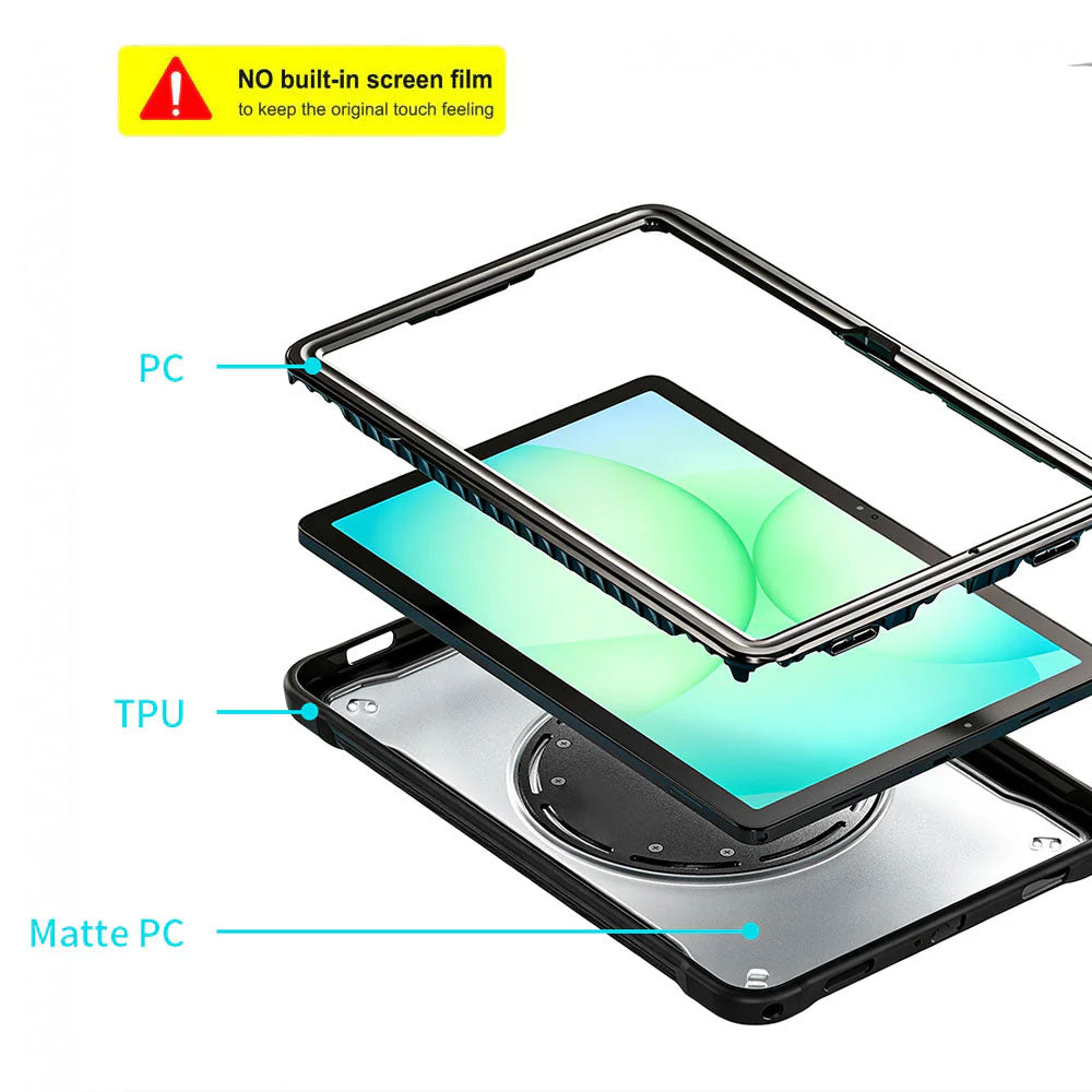 VSA-HVN-SS-X230 | Samsung Galaxy Tab A11+ A11 Plus ( 11" ) SM-X230 / SM-X235 / SM-X236 / SM-X238 | 2 Layers Rugged VESA Tablet Case with Wall Mount