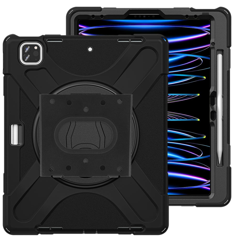 VSA-JVN-iPad-A6 | iPad Pro 12.9 ( 3rd / 4th / 5th / 6th Gen. ) 2018 / 2020 / 2021 / 2022 | Ultra 3 Layers Rugged VESA Tablet Case with Wall Mount