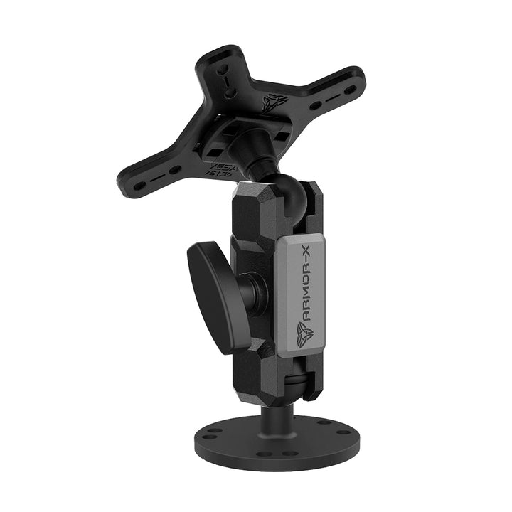 ARMOR-X ONE-LOCK 2.5" Round Plate AMPS VESA Mount for tablet.
