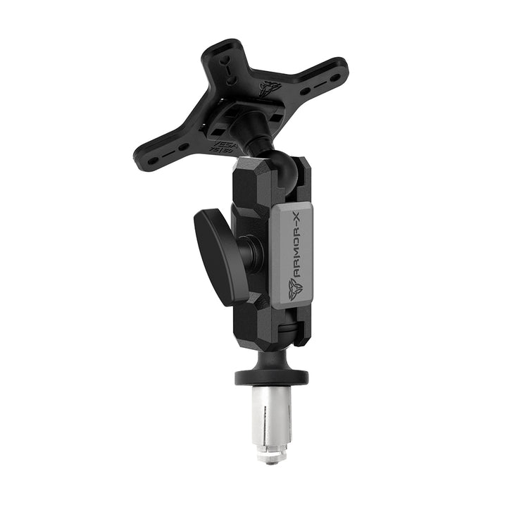 ARMOR-X ONE-LOCK Motorcycle Bike VESA Mount with Fork Stem for tablet.