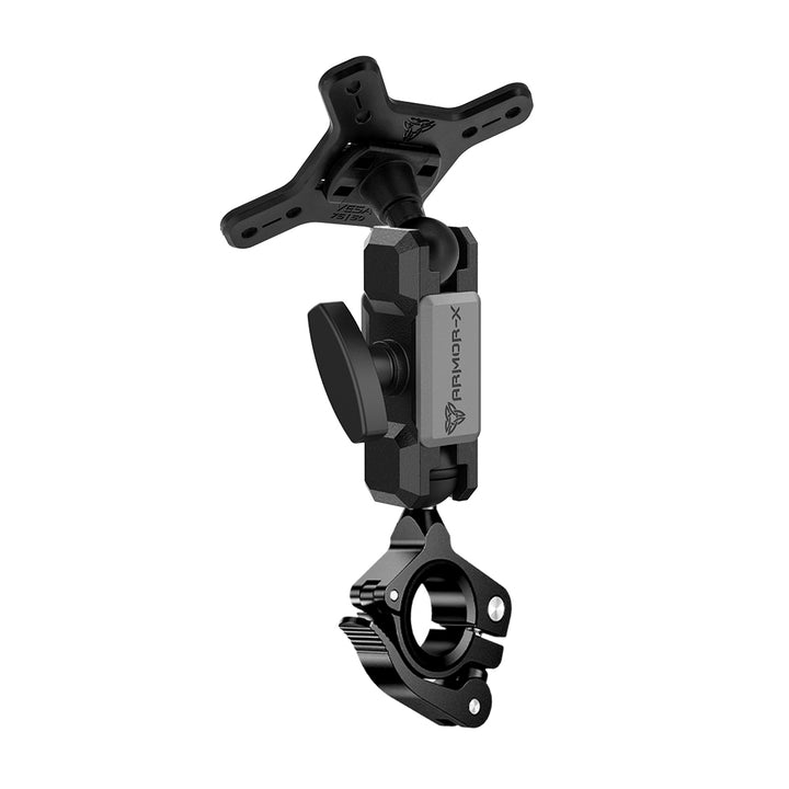 ARMOR-X ONE-LOCK Motorcycle Tool Free Installation Handlebar VESA Mount for tablet.