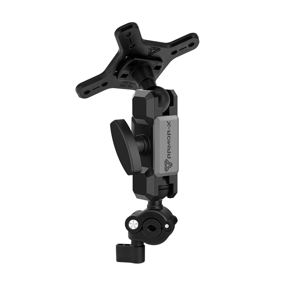 ARMOR-X ONE-LOCK Motorcycle Mirror Tube VESA Mount for tablet.