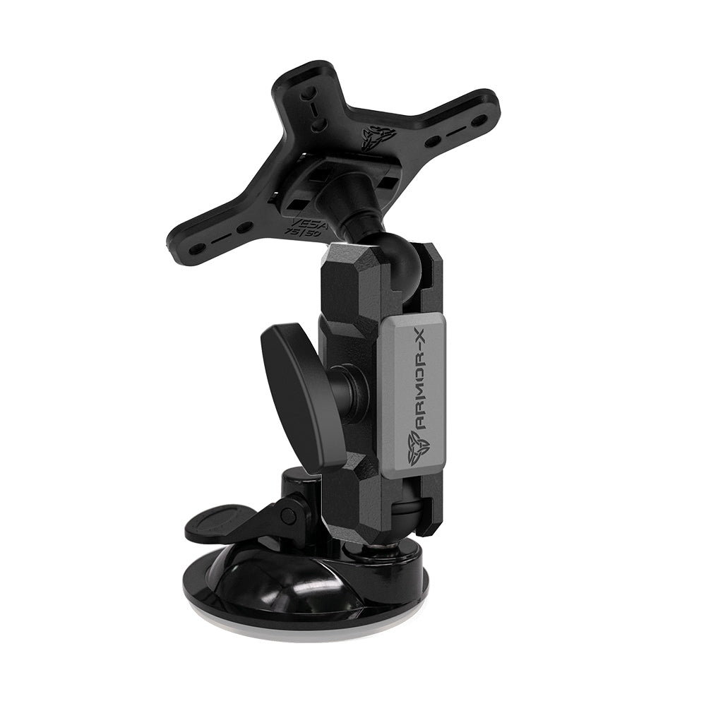 ARMOR-X ONE-LOCK Vacuum Suction Cup VESA Mount for tablet.