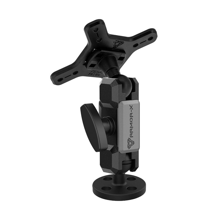 ARMOR-X ONE-LOCK Round Drill-Down VESA Mount for tablet.