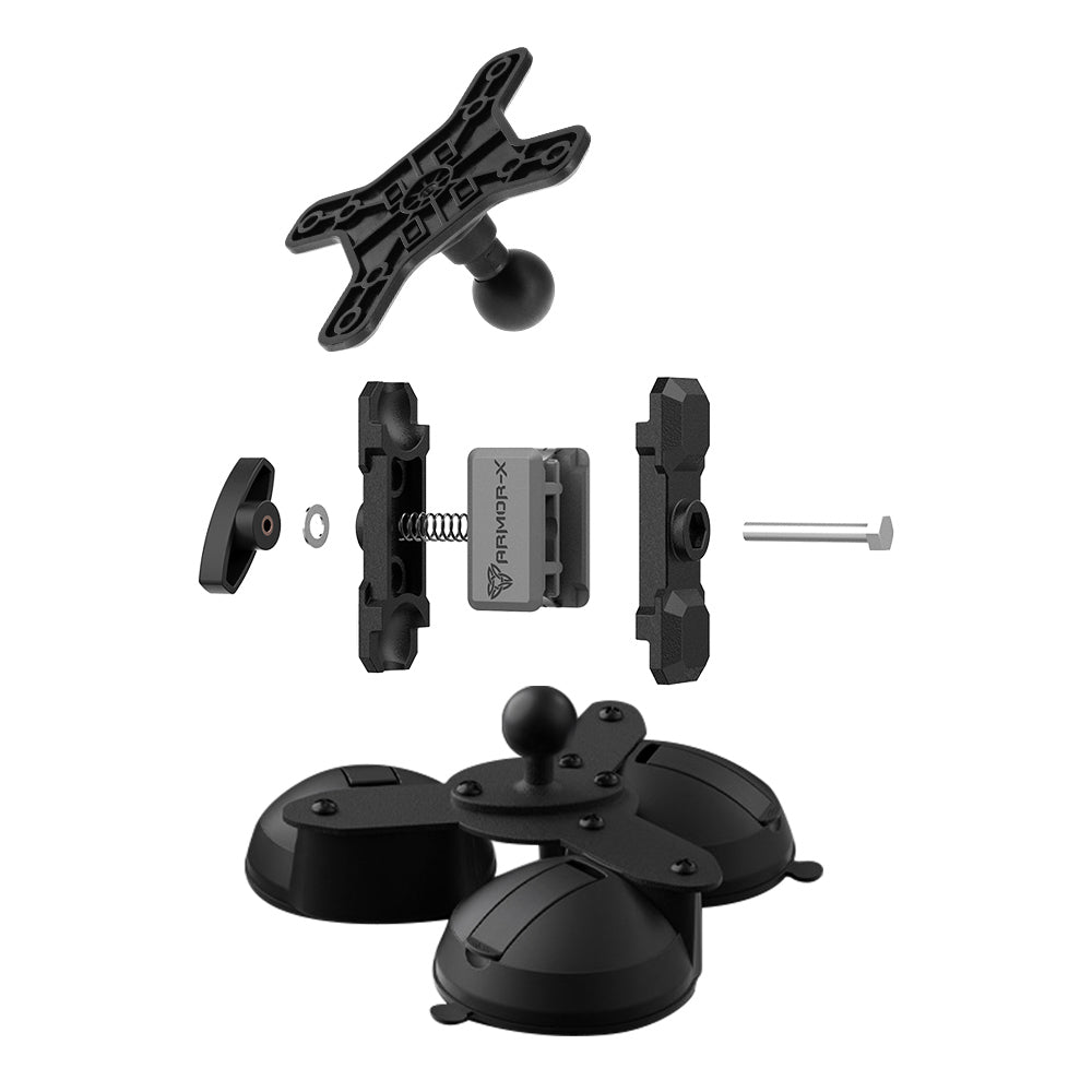 VSA-P53 | Glass Triple Suction Cup VESA Mount ( 75x75mm | 50x50mm ) | Design for Tablet