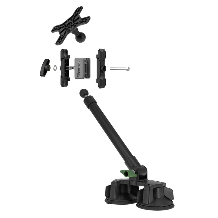 VSA-P65 | Dual Suction Cup VESA Mount ( 75x75mm | 50x50mm ) with Long Arm | Design for Tablet