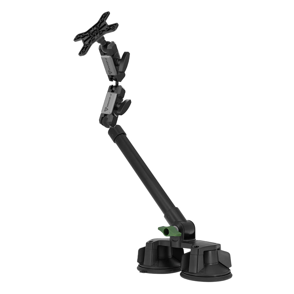 VSA-P65 | Dual Suction Cup VESA Mount ( 75x75mm | 50x50mm ) with Long Arm | Design for Tablet