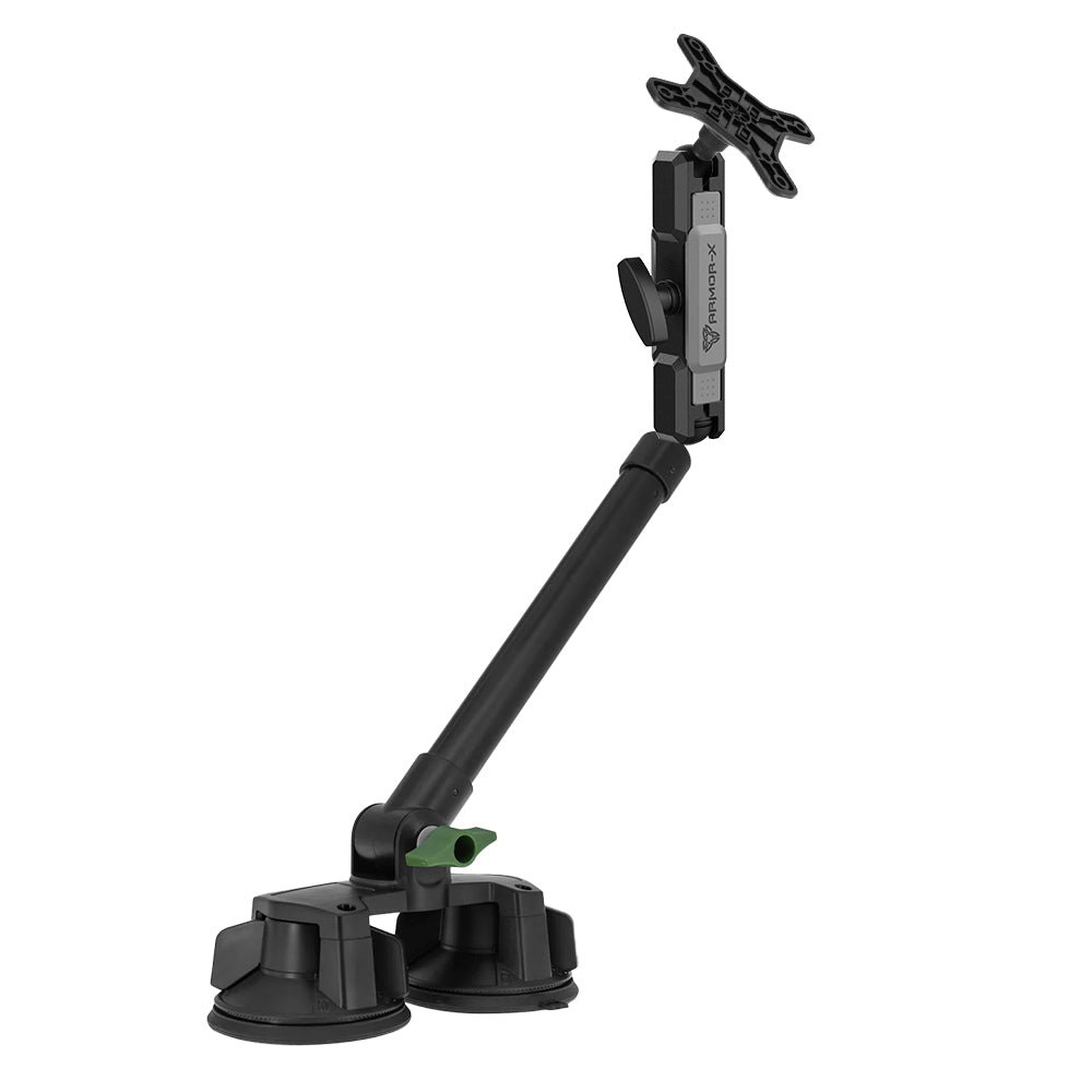 VSA-P65 | Dual Suction Cup VESA Mount ( 75x75mm | 50x50mm ) with Long Arm | Design for Tablet