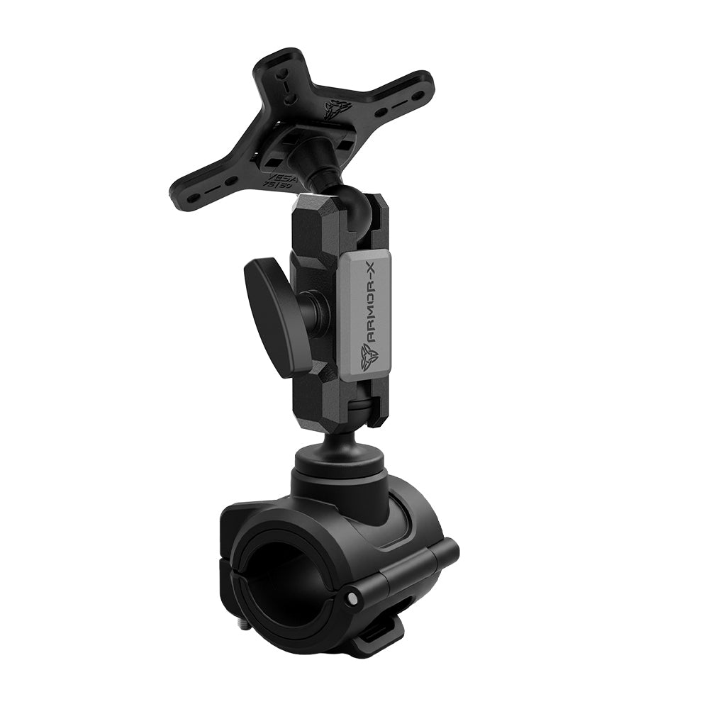 ARMOR-X ONE-LOCK Quick Release Roll Bar VESA Mount for tablet.