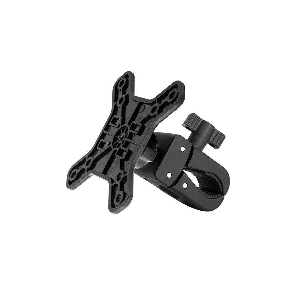 ARMOR-X Quick Release Handlebar Mount VESA Mount for tablet. Quickly clamp to rails and bars ranging from 15mm ( 0.59" ) to 50mm ( 1.97" ) in outer diameter.