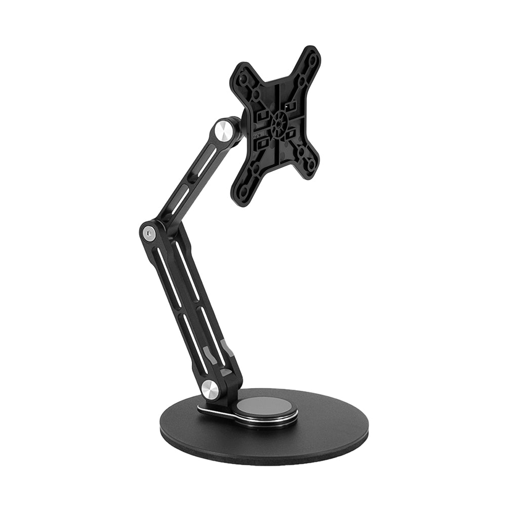 ARMOR-X adjustable foldable swivel desktop VESA mount for tablet. Design for offices, meeting rooms, libraries, cafes, kitchens and music games room.