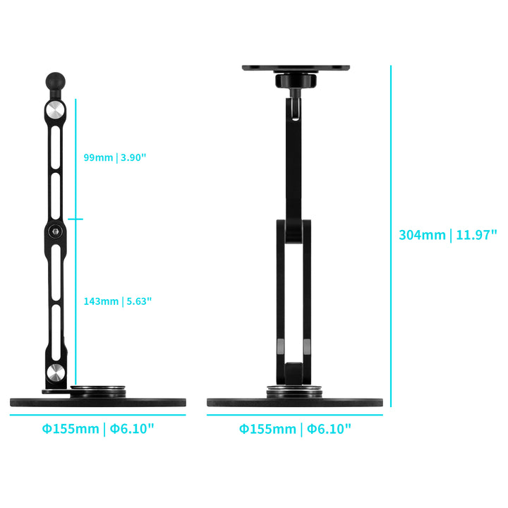VSA-X154 | Adjustable Foldable Swivel Desktop VESA Mount ( 75x75mm | 50x50mm ) | Design for Tablet