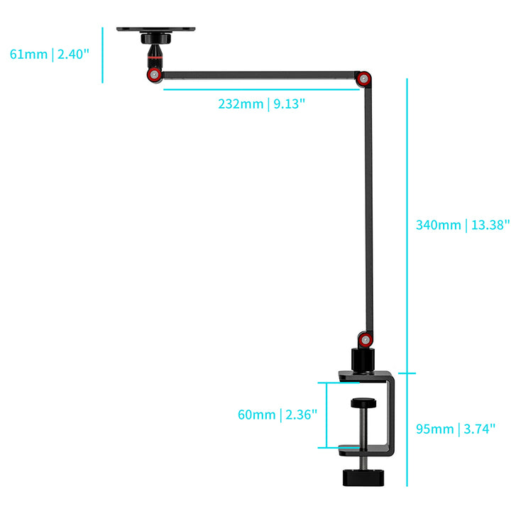 VSA-X163 | Foldable Tabletop Clamp VESA Mount ( 75x75mm | 50x50mm ) | Design for Tablet