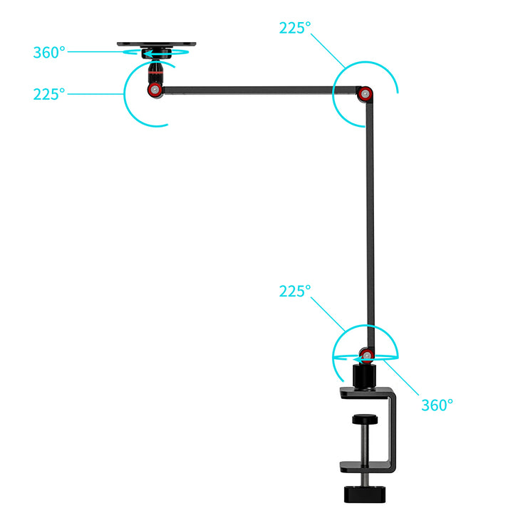 VSA-X163 | Foldable Tabletop Clamp VESA Mount ( 75x75mm | 50x50mm ) | Design for Tablet