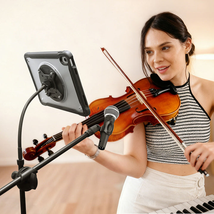 VSA-X185 | Tripod Floor Stand VESA Mount ( 75x75mm | 50x50mm ) With Boom Microphone Arm | Design for Tablet